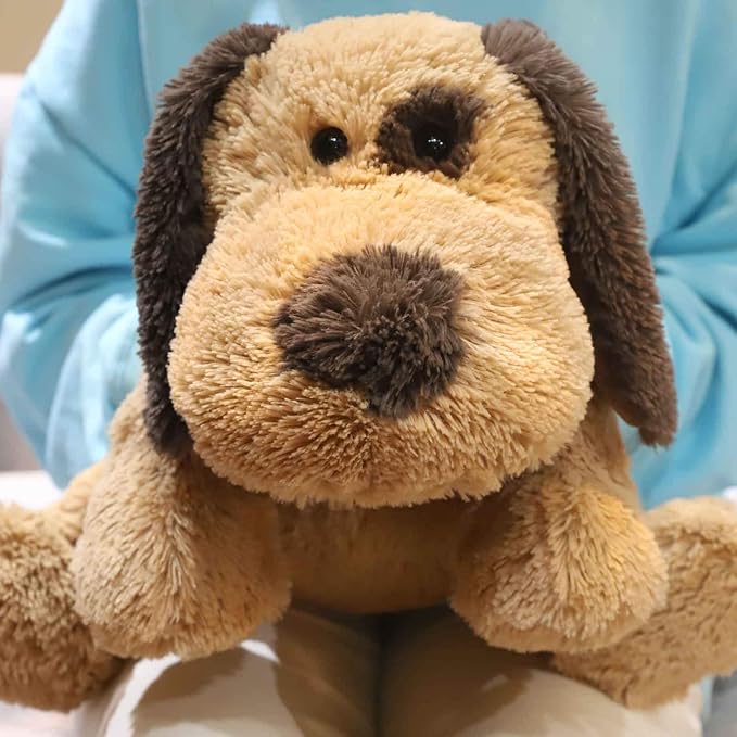 Floppy Stuffed Dog Puppy Plush Toy, 20 inch, Brown | Huggable Beagle Labrador Retriever Stuffed Animal Dogs, Lying Down, Super Soft, for Kid Girl Boy Baby