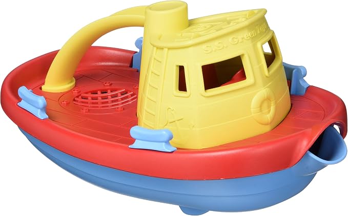 Assorted CB - Pretend Play, Motor Skills, Kids Bath Toy Floating Pouring Vehicle Tugboat
