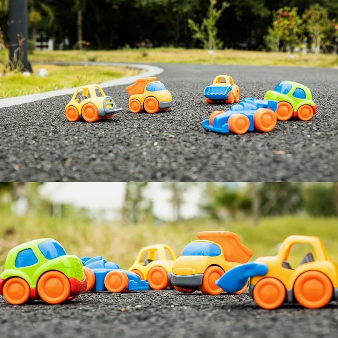 5-Pack Mini Car Toys, Toddler Small Car Trucks for 1–3 Boys Girls | Forklift/Bulldozer/Dump