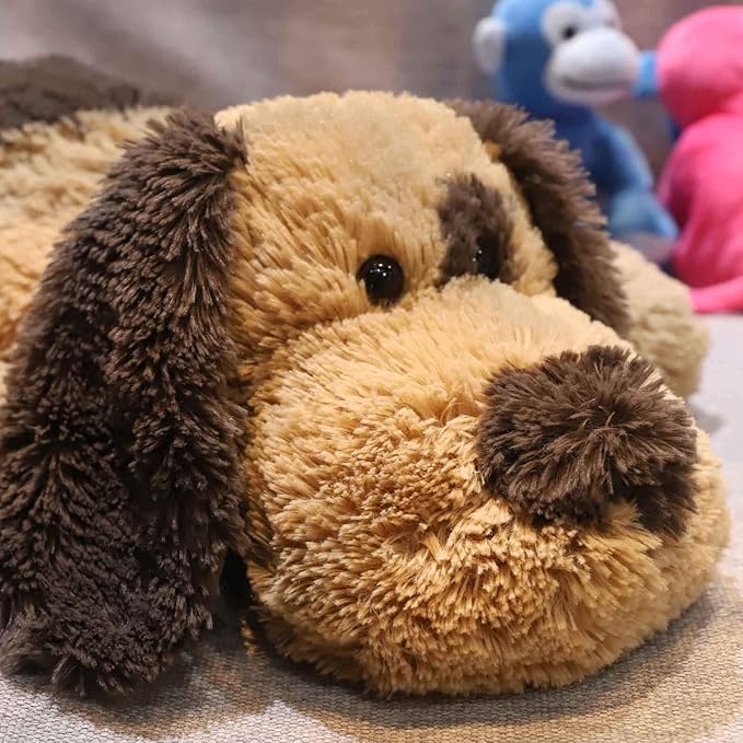 Floppy Stuffed Dog Puppy Plush Toy, 20 inch, Brown | Huggable Beagle Labrador Retriever Stuffed Animal Dogs, Lying Down, Super Soft, for Kid Girl Boy Baby