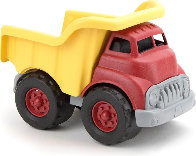 Dump Truck in Yellow and Red - BPA Free, Phthalates Free Toys for Gross/Fine Motor Skill Development. Pretend Play , Red/Yellow