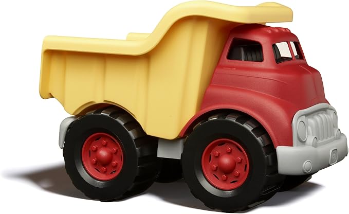 Dump Truck in Yellow and Red - BPA Free, Phthalates Free Toys for Gross/Fine Motor Skill Development. Pretend Play , Red/Yellow